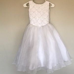 Girls White Formal Dress 10/12